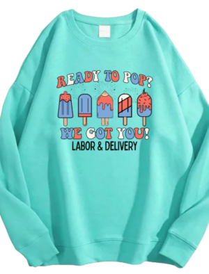 Labor and Delivery Aqua Crewneck