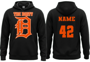 Black Hoodie Dirty "D" $25 / $35 w/Name & Number